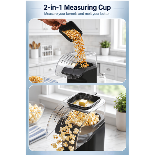 Moxedo Mini Electric Popcorn Maker with Measuring and Melting Cup