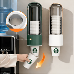 Wall Mounted Disposable Paper Cup Dispenser with Dustproof Holder