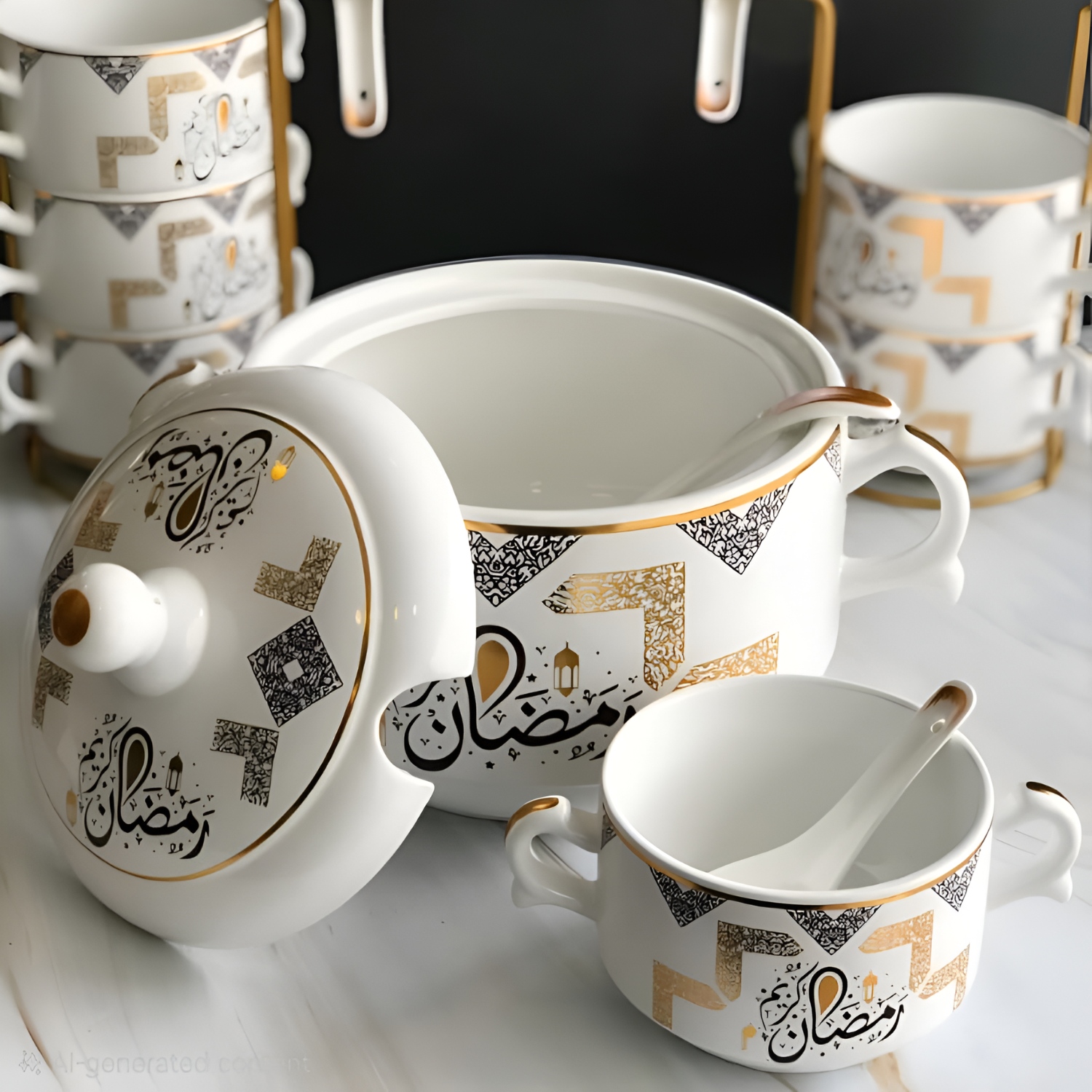 15 Pcs Ramadan Special Soup Set with Stand