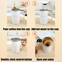 Automatic Magnetic Self-Stirring Mug With Lid Digital Display Rechargeable Mixing Cup