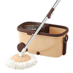 360° Spinning Bucket Floor Mop Set with Wheel and Handle