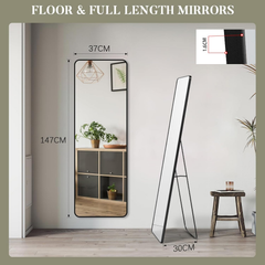 Rectangular Floor Standing Mirror with Stand