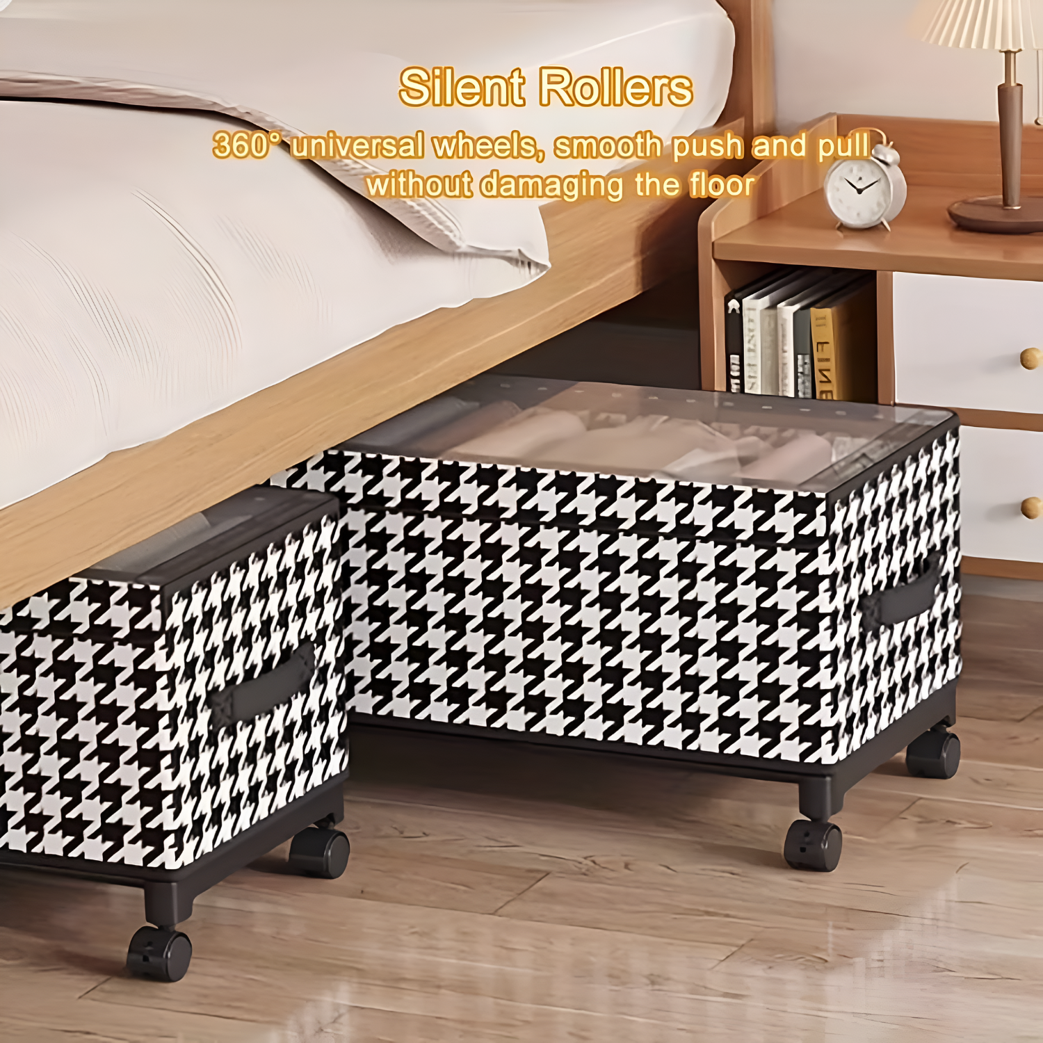 Under Bed Storage Box with Wheels and Lid for Home Organization Use