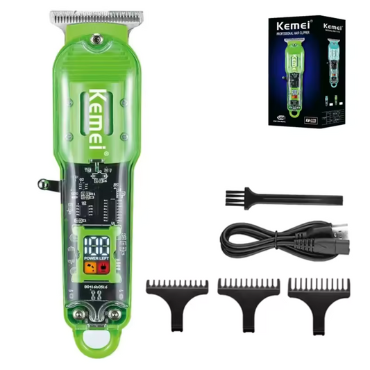 Kemei KM-1133 Transparent Body Professional Hair Clipper for Men