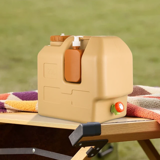 Outdoor Camping Water Carrier Storage Dispenser Jug with Spigot and Soap Dispenser