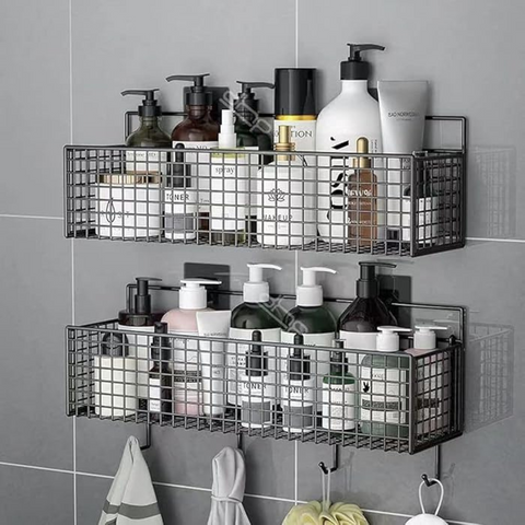 Wall Mounted No Drilling Metal Organizer Basket