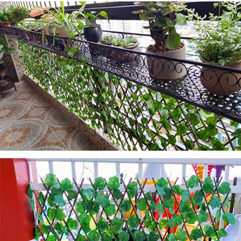 Artificial Greenery Screen Plastic Ivy Plant Fence for Balcony