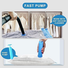 [Value Pack] Large Vacuum Storage Bags for Clothes | Space Saver Reusable Vacuum Bags | 2pcs 50x70cm, 2pcs 60x80cm, 1pcs 80x100cm, Hand Pump