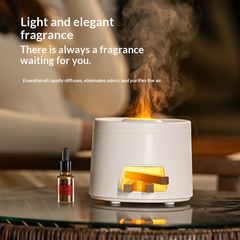 Retro Firewood Flame Stove Aroma Diffuser Humidifier 180ml