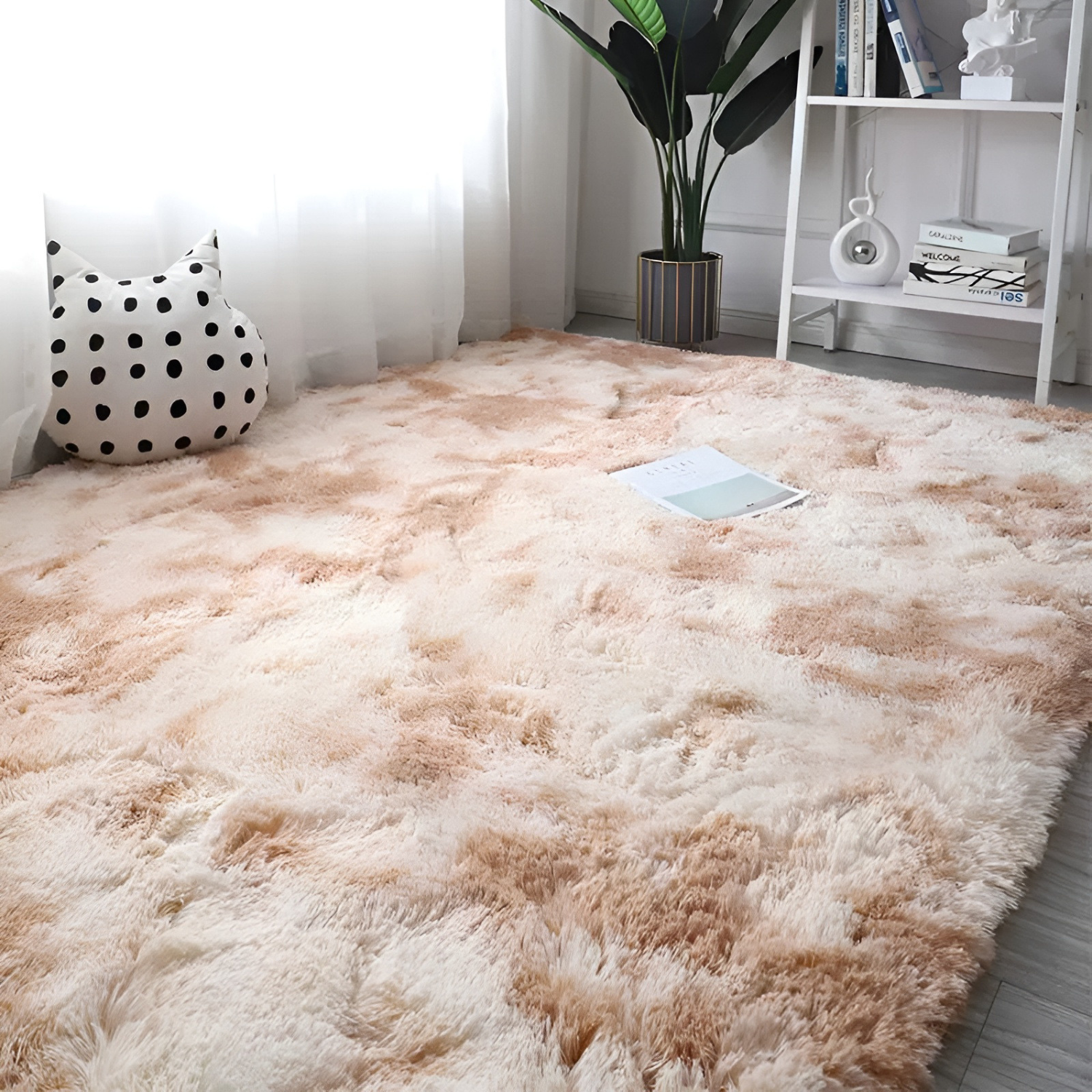 Ultra Soft Fluffy Indoor Rug Plush Carpet for Bedroom and Living Room 160 × 230 cm Brown