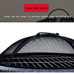 Outdoor Fire Pit with Artificial Stone Edging 56 x 56 x 36 cm