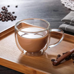 كوب زجاجي مزدوج الجدار (250 مل، مجموعة من قطعتين)