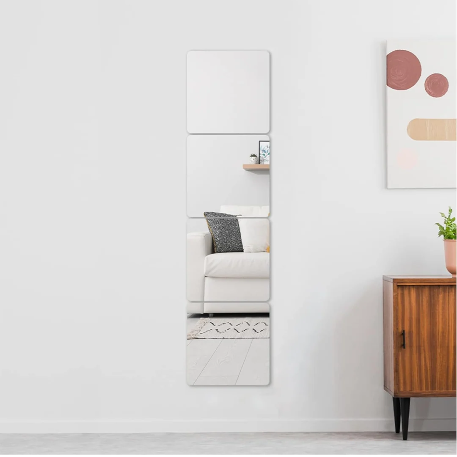Acrylic Glass Wall Mirror, HD Self Adhesive DIY Mirror