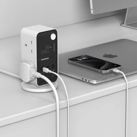 Momax 1-Charge Work Flow 6-Outlet GaN Power Tower 35W with USB Ports
