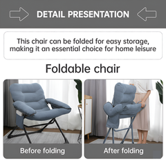 Lazy Lounge Chair Recliner Sofa, Cushioned Relaxing Chair with Side Pocket & Arm Rest