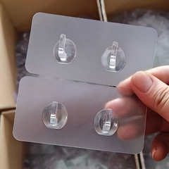Clear Adhesive Double Hook Wall Strips
