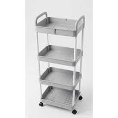 4 Tier Multipurpose Kitchen Trolley Rack with Wheels White
