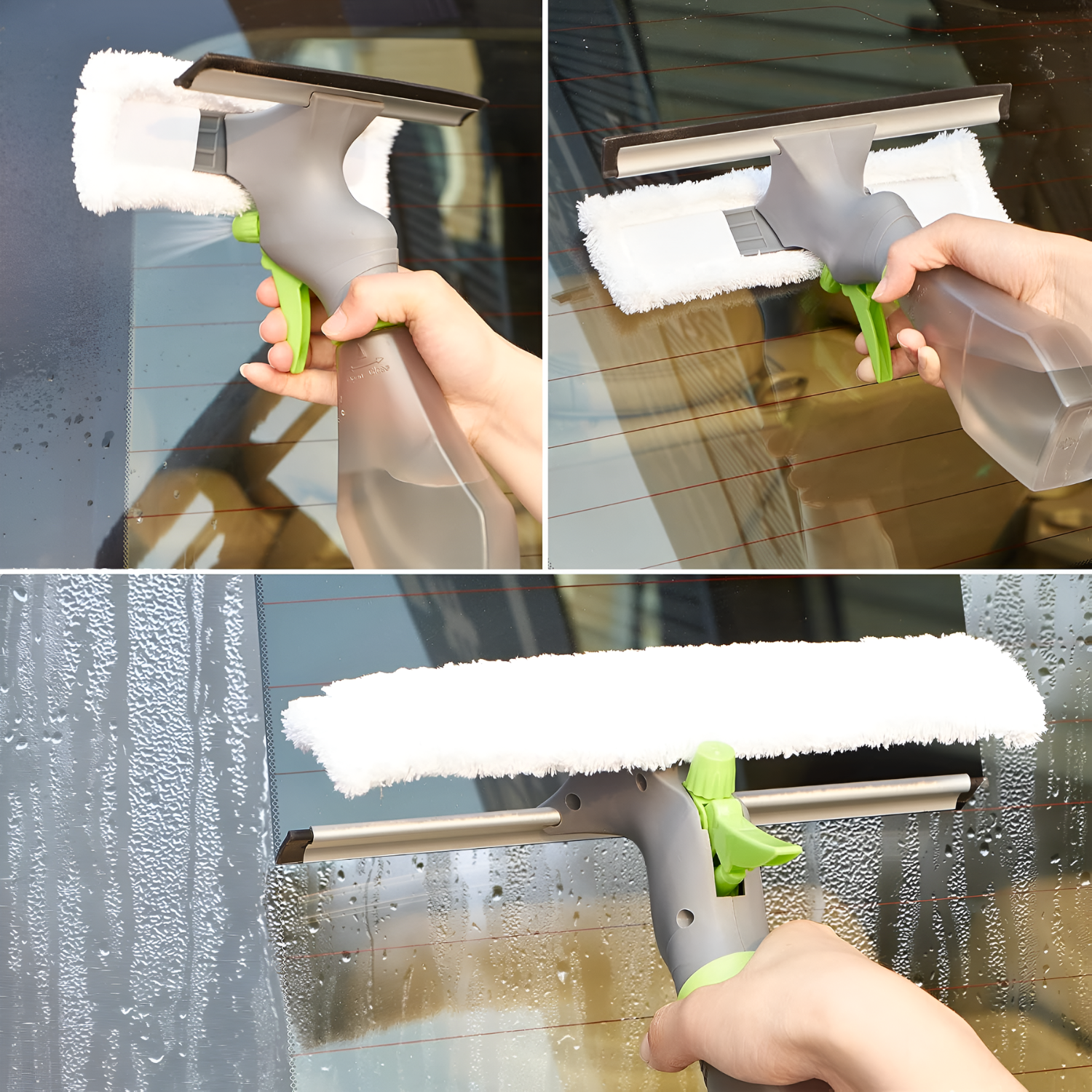3-in-1 window Cleaner | Cleaning Wiper Spray Bottle Squeegee for Glass, Window, Mirror, Tiles, Kitchen, Car Cleaner Tool