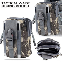 Tactical Waist Pouch with Survival Kit for Camping, Trekking and Outdoor Grey