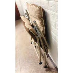 Folding Beach Chair with 5 Level Backrest Adjustment, Removable Cushion and Foot Rest