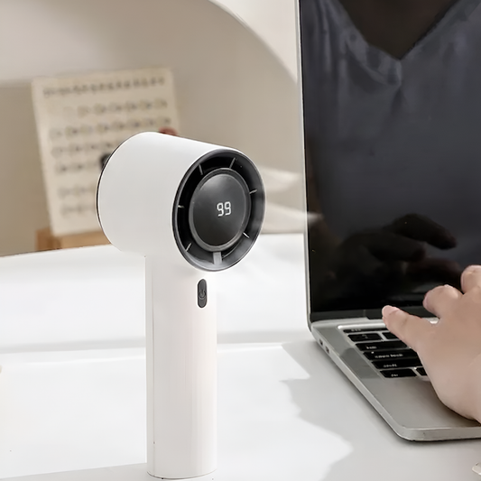 Stepless High Speed Portable Handheld Mini Turbo Fan with USB Charging and Digital Display