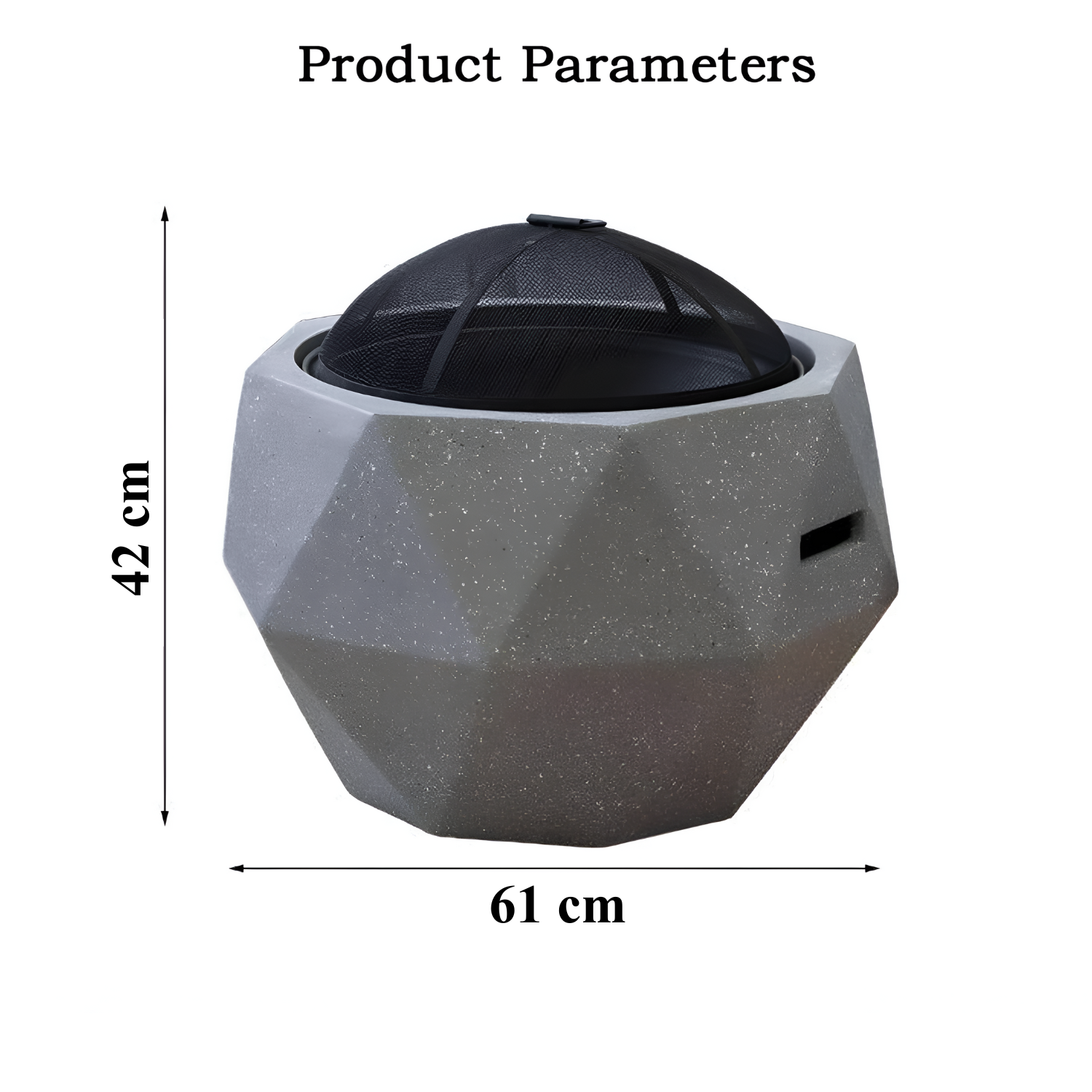 Multifunctional Outdoor Charcoal Grill Fire Pit 61 x 61 x 42 cm