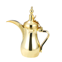 Stainless Steel Dallah Golden Arabic Coffee Pot 32oz