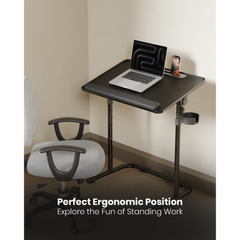 Moxedo FlexMate Adjustable Height Desk for Laptop with Ergonomic Tilt-top Surface