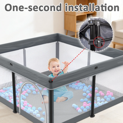 Portable Folding Playpen with Mat and 30 Balls | 120 x 120 x 68 cm