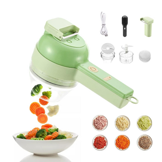 4in1 Handheld Food Chopper, Electric Vegetable Cutter Slicer