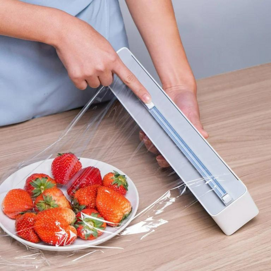 Cling Film Dispenser with Slide Cutter for Plastic Wrap