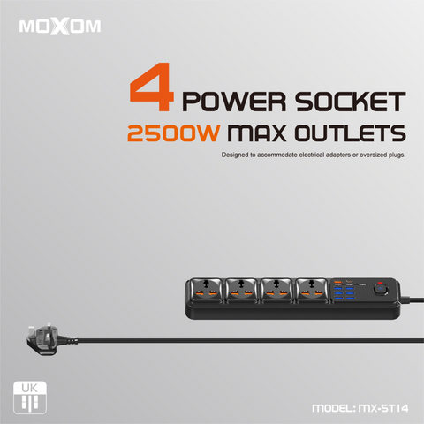 Extension Cord - MOXOM MX-ST14 12in1 Power Extension Socket Strip