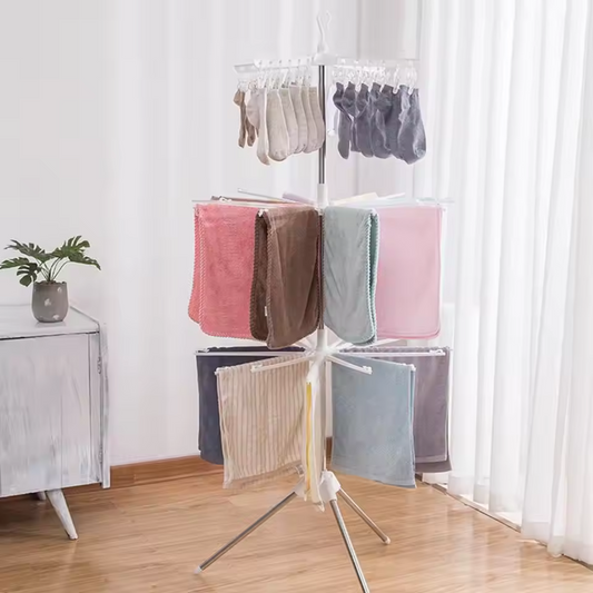 Foldable 360° Laundry Hanger Drying Rack for Clothes