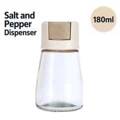 Salt and Pepper Dispenser for Kitchen, with Precise 0.5g Push Dispenser Beige