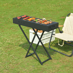 Folding BBQ Grill with Blower Fan for Outdoor Camping