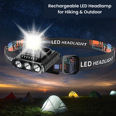 Headlamp for Hiking, Rechargeable LED Head Torch Light with Sensor
