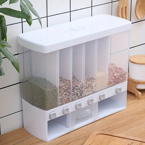 6-Grid Rice Cereal & Grains Dispenser