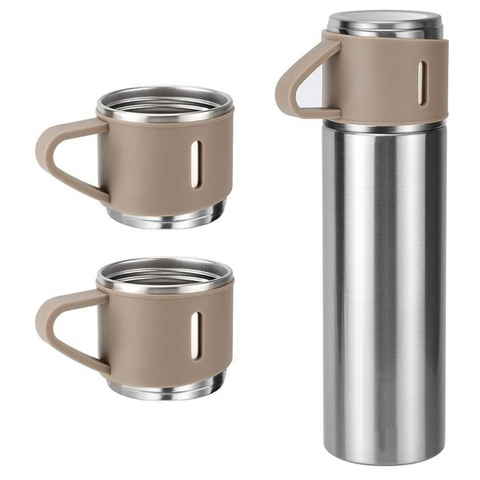 500ml 3 in 1 Stainless Steel Thermal Vacuum Flask Bottle Cup Set