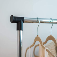 Stainless Steel Double Rails Telescopic Clothes Rack with Wheels