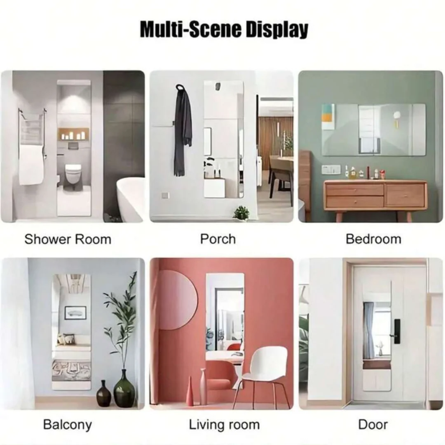 Acrylic Glass Wall Mirror, HD Self Adhesive DIY Mirror