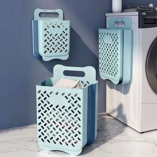 Wall Mounted Collapsible Space Saving Laundry Basket