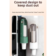 Wall Mounted Disposable Paper Cup Dispenser with Transparent Dustproof Cover