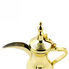 Stainless Steel Dallah Golden Arabic Coffee Pot 32oz