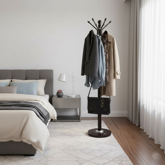 Standing Coat Hanger with Hanging Hooks