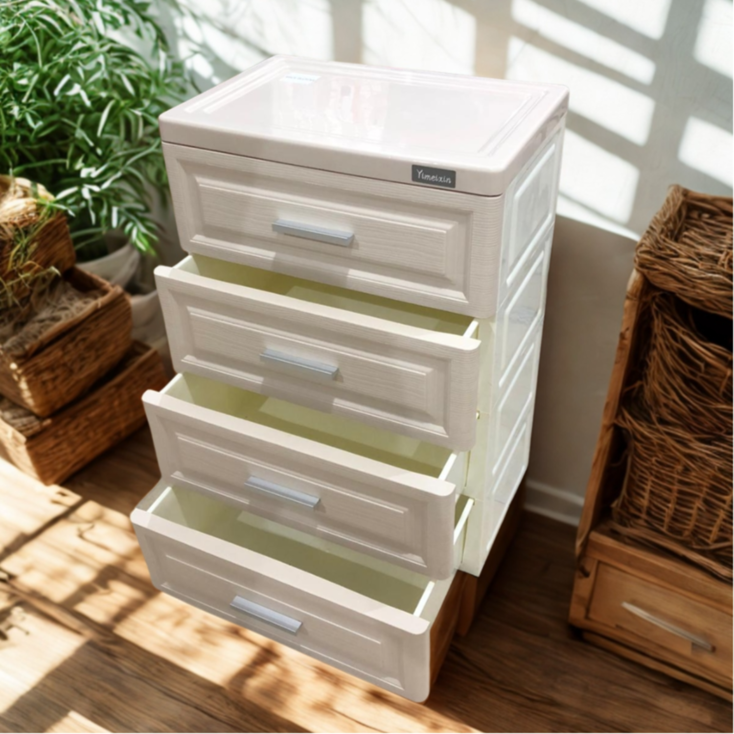 4 Drawers Plastic Storage Organizer Cabinet Shelf