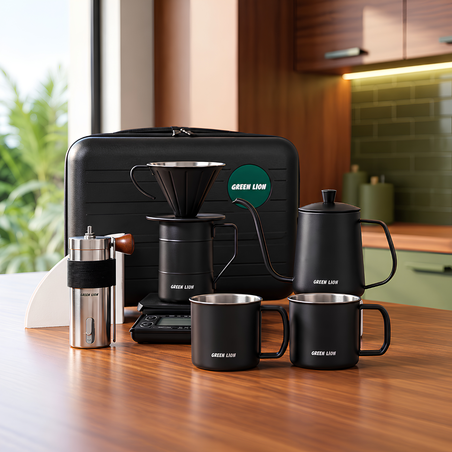 Green Lion V60 Pro 7 IN 1 Coffee Maker Set, Portable Pour Over Coffee Kit