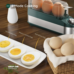 Green Lion Trio Egg Cooker with 3 Baking Modes, 8-Minute Fast Cooking
