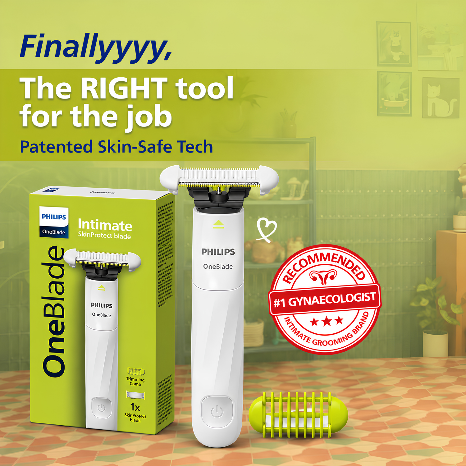 Philips OneBlade Intimate SkinProtect Trimmer QP1924/20