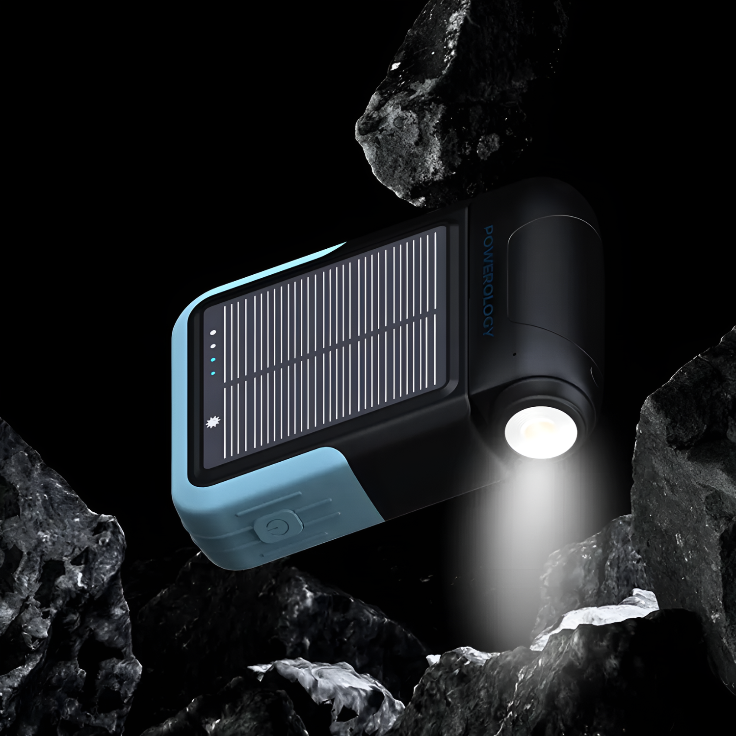 Powerology Sante 10000mAh Solar Power Bank with Detachable Flashlight