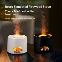 Retro Firewood Flame Stove Aroma Diffuser Humidifier 180ml